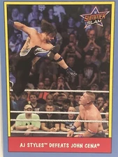 2017 Topps WWE AJ Styles Vs John Cena Wrestling Superstar Card Summer Slam #48