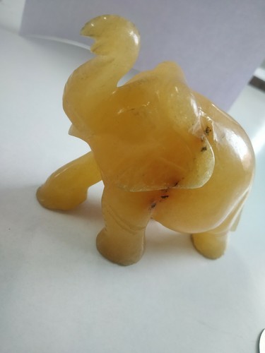 Aventurine Brownish White Color Elephant 970 Cts Show Piece Natural Gemstone - Picture 4 of 7