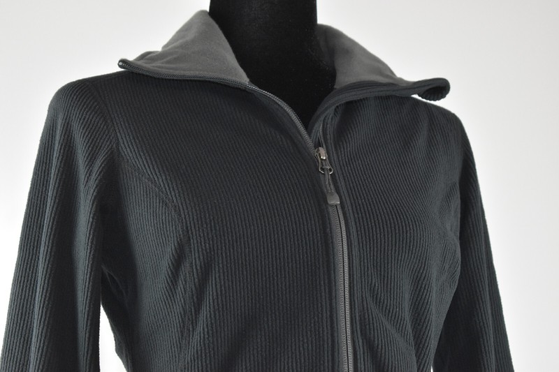 NWT Eddie Bauer Sz XS Vertical Full Zip Fleece Jacket Warm Lightweight Dark Gray