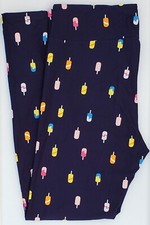 OS LuLaRoe One Size Leggings Ice cream Bars on Dark Navy Blue NWT U40