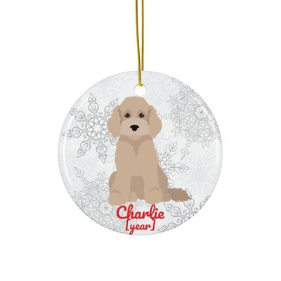 Labradoodle Christmas Ornament Gift Custom Doodle Dog Mom Dad Tree Hanger Year