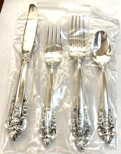 1 GRANDE BAROQUE WALLACE STERLING DINNER SIZE PLACE SET POLISHEDEXCELLENT HAVE 8