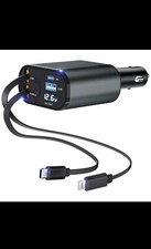 4 IN 1 Retractable Car Charger Dual Port USB C Cable PD Fast Charging Adapter US