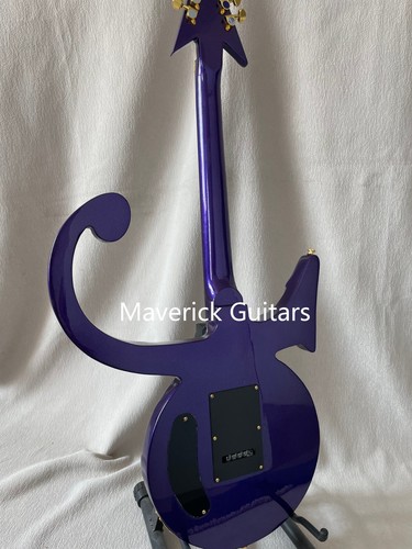 Light Purple Prince Electric Guitar Solid Body No Inaly Fretboard Gold Hardware - Picture 11 of 16