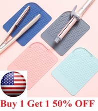 Heat Resistant Silicone Holder Mat Pouch for Flat Curling Iron Wand Hair Dryer