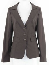 Classiques Entier New $290 Brown Sz 6 Wool Lycra Blend Acetate Rayon Jacket 282q