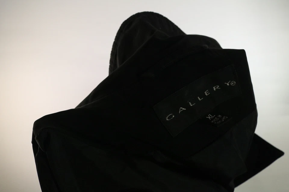 Mens Gallery Black Windbreak Light Coat Size XL EUC - Image 3 of 4