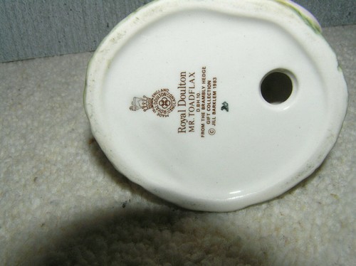 BRAMBLY HEDGE ROYAL DOULTON MR TOADFLAX DBH10 2nd VERSION NO CUSHION 1ST QTY - Picture 2 of 3