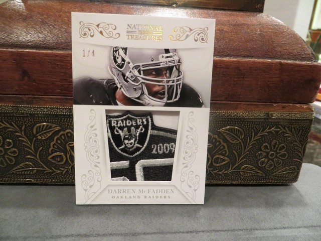 National Treasures Jumbo Game Worn Jersey Raiders Darren McFadden 1/4  2013