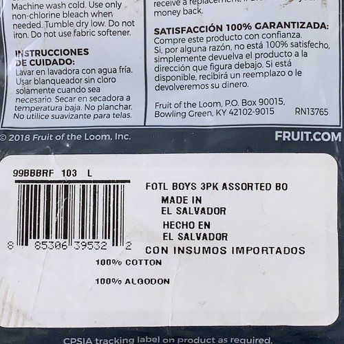 Fruit Of The Loom Boxer Briefs 3 Pack Boys Cotton 2 Packages L 14-16 New - Picture 5 of 6