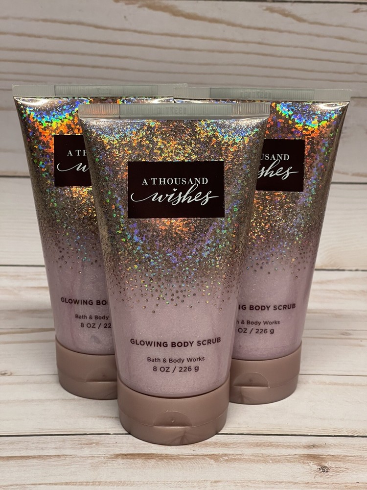 x3 Bath & Body Works A Thousand Wishes Glowing Body Scrub