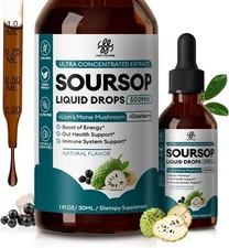 Pure Organic Soursop Extract, Tindedly Soursop Graviola Liquid Drops 30ml