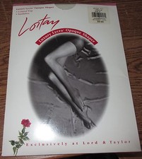 Lord Taylor Pantyhose LORTAY New Control Top size B Vanilla Sandaltoe Opaque