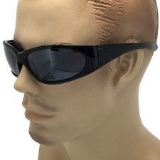 CAN'T SEE EYES Mens Sports Wrap Around Sunglasses Super Dark Reflective Lens