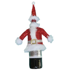 Novelty Christmas Wine Drink Bottle Jacket Cover Santa Claus Outfit Xmas Decor