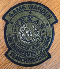 TEXAS STATE GAME WARDEN SEARCH AND RESCUE SAR DNR POLICE PATCH