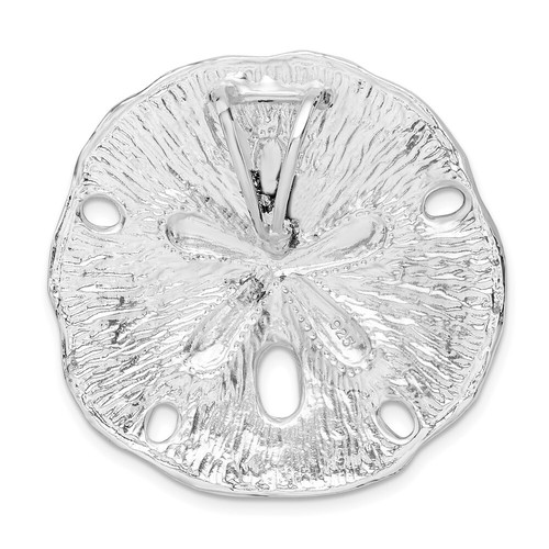 Sterling Silver Polished and Textured Large Sand Dollar Slide Pendantfor Mother - 第 4/6 張圖片