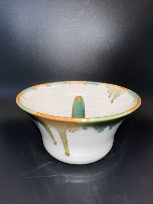 VINTAGE 1991 HOLLY HILL SEAGROVE ART POTTERY DRIP GLAZE APPLE BAKER NICE COLORS!