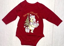 DISNEY long sleeved creeper dark red/ CHRISTMAS WINNIE the POOH size NEWBORN