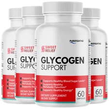 Sweet Relief Capsules Glycogen Support Dietary Supplement - 4 Bottles