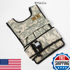 Cross101 Adjustable Camouflage Weighted Vest with Shoulder Pads 60 lb