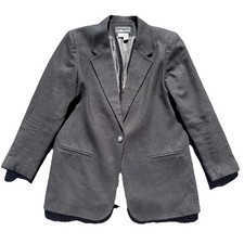 Vintage Sag Harbor 100 Wool Blazer Jacket Women's Size 10 Black Crest Button