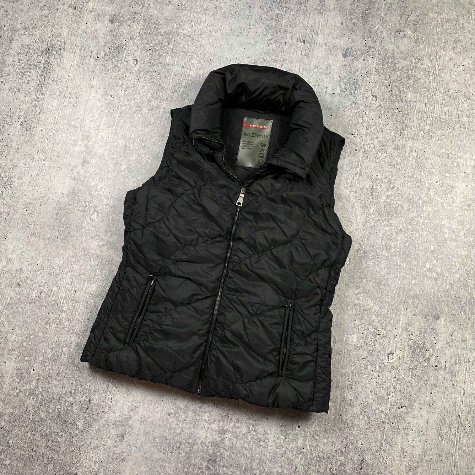 Prada Sport Black Nylon 100% Down Puffer Ski Vest Luxury Women Size 46 thumbnail 5