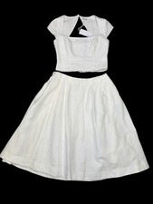 Reformation Savannah Linen Two Piece Set White Top and Skirt Womens Size 8