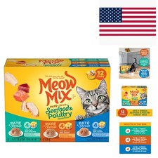 Gourmet Wet Cat Food Variety: Pat Shreds with Seafood and Poultry - 33 Ounces