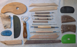 21 POTTERY & CLAY TOOLS for Throwing Trimming Sculpting & Carving LOT