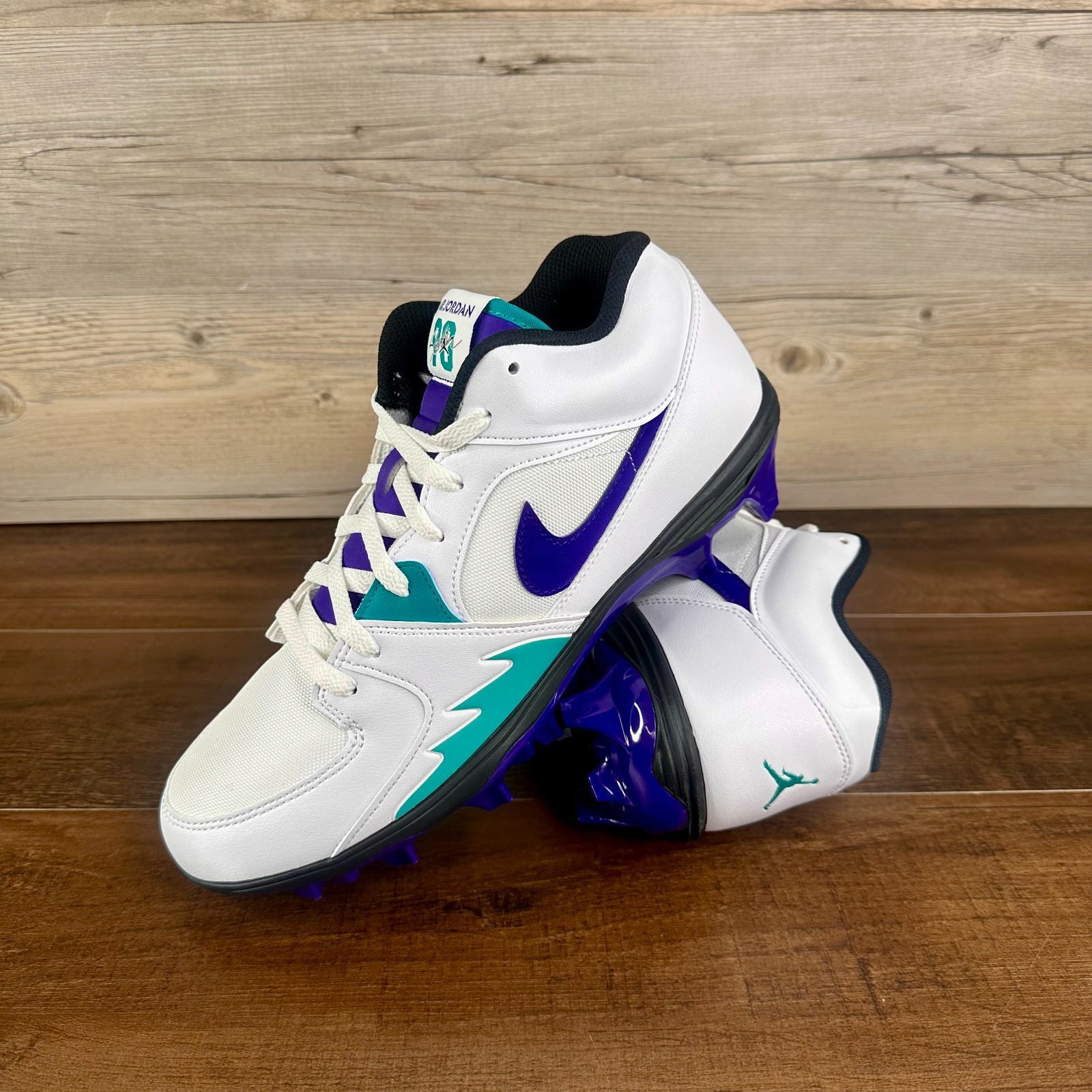 Nike Air Jordan Stadium 90 Football Cleat Mens Sz 13 White Grape Ice HQ0210 105