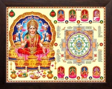 Astha Lakshmi Shree Yantra Wall Decor Painting Frame