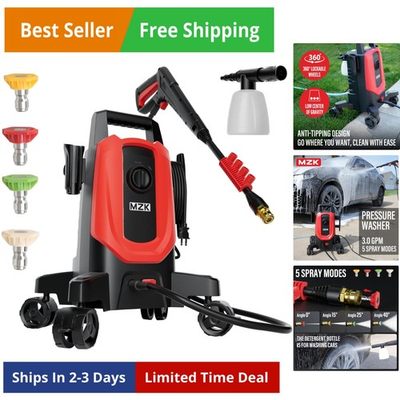 #ad Pressure Washer Power Washer with Anti Tipping Technology 4 Wheels 4 Quick... $179.92