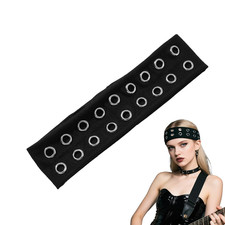CZMZHFC Grommet Headband,Women Hollow Out Eyelets Elastic Hairband,Punk Style...