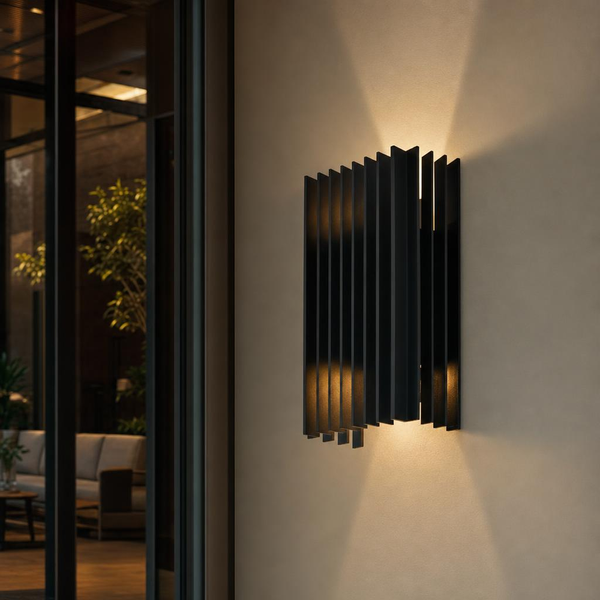 LED AußEnwandleuchte Fassadenlampe Up & Down Schwarz Wandlampe IP65 H 20 Cm-image