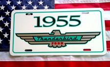 1955 Ford Thunderbird White License Plate Car Tag 55 Classic Baby Bird T-bird