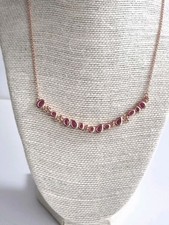 Rachel Galley Necklace African Ruby 40cm Rose Gold 925 Silver Gift Occasion Xmas