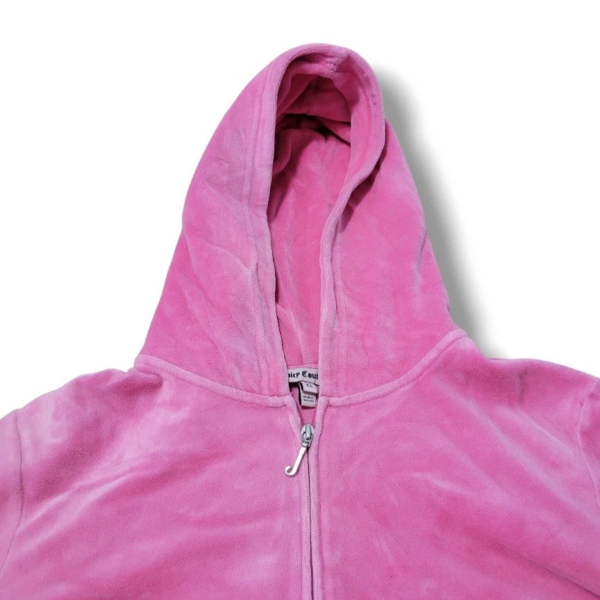Y2k Juicy Couture Sweatshirt Size XL Velour Track Jacket Full Zip Up With Flaws  - Image 4 of 4