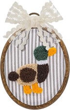 Vintage Mallard Duck Decor Duck Nursery Decor Framed Wall Art with Bow Rustic...
