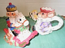 FRITZ&FLOYD "Nutcracker Sweets" Ceramic Rat King Sugar/Soldier Creamer Set 1992