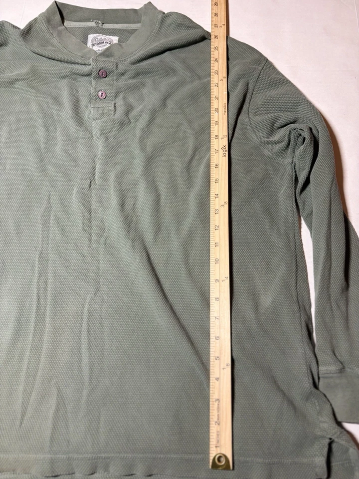 Vintage Cabelas Outdoor Gear Men’s XL Green 1/4 Button Thermal Long Sleeve Shirt - Image 3 of 4