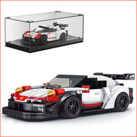 Rennwagen Bausteine 911 RSR Sportwagen Mit Acryl-Vitrine 349 Teile Modellautos