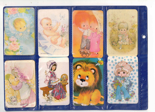 Swap Cards Vintage 1970's lot of 8 cards in plastic sleeve
