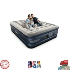 Comfortable 18” Queen Inflatable Air Mattress with Repair Kit - 650 lbs Max Load
