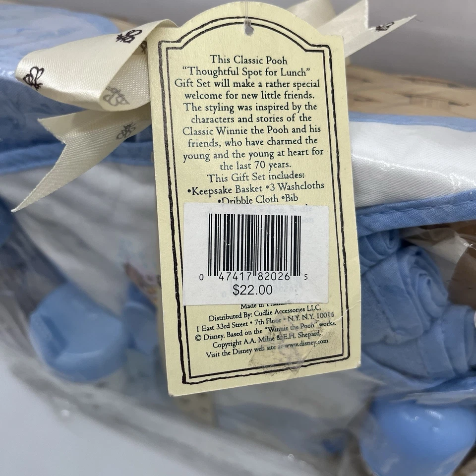 Cesta de presente clássica Disney Pooh conjunto de várias peças nova vintage Y2K bebê - Imagem 4 de 4