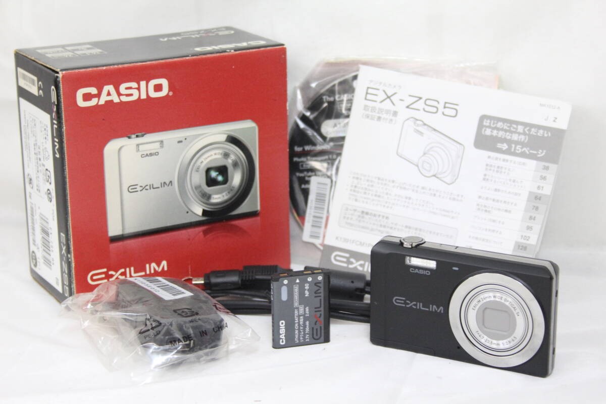 Original Box Casio Exilim Ex-Zs5 Black 5X Battery Compact