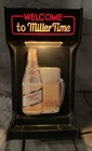 Vintage Miller High Life Beer Lighted Sign Welcome to Miller Time Mirror Back