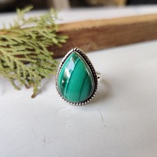 Amazing Malachite Gemstone Ring 925 Sterling Silver Gift For Her Ring PG7779