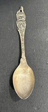 Antique Victorian Silver Plate Spoon Santa Claus Merry Christmas 4" Long Tested