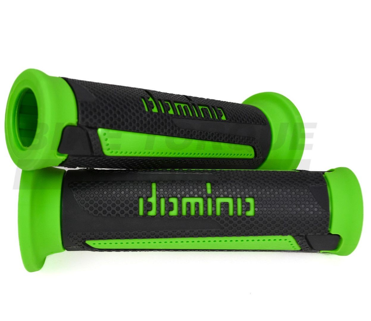 Genuine Domino Turismo Anthracite & Green A350 Grips for Motorini Bikes
